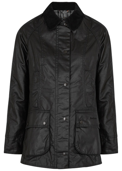 BARBOUR-Beadnell black waxed cotton jacket