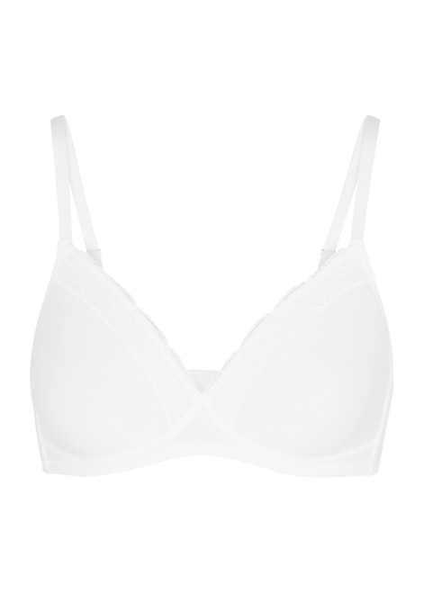 HANRO-Lace-trimmed soft-cup bra