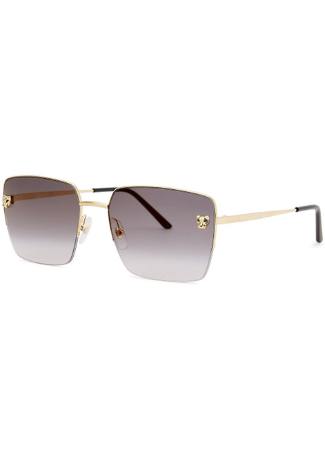 CARTIER-Panthère De Cartier square-frame sunglasses