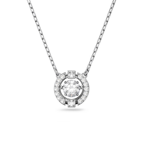 SWAROVSKI-Una necklace round cut blue rhodium plated