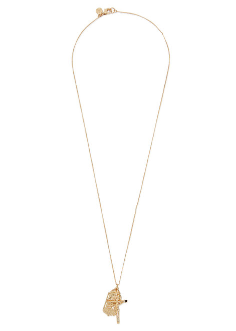 CHAINED & ABLE-Crucifix Bunch 18kt gold-plated necklace