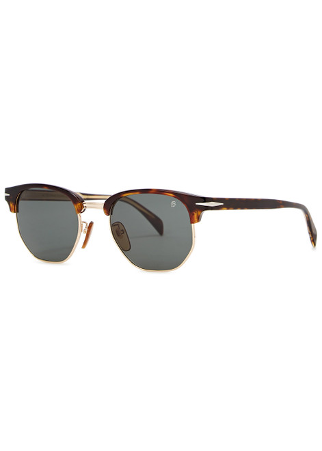 DB EYEWEAR BY DAVID BECKHAM-Tortoiseshell clubmaster-style sunglasses