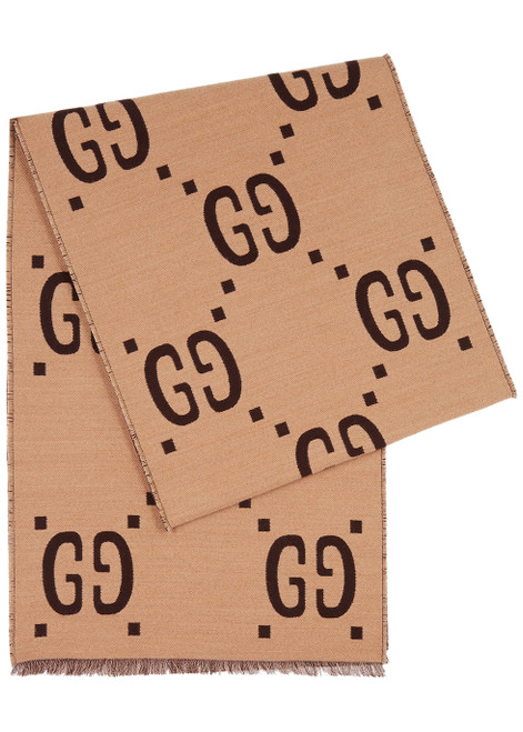 GUCCI-Freedom GG wool and silk-blend scarf