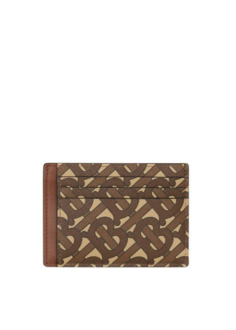 BURBERRY-Monogram print e-canvas money clip card case