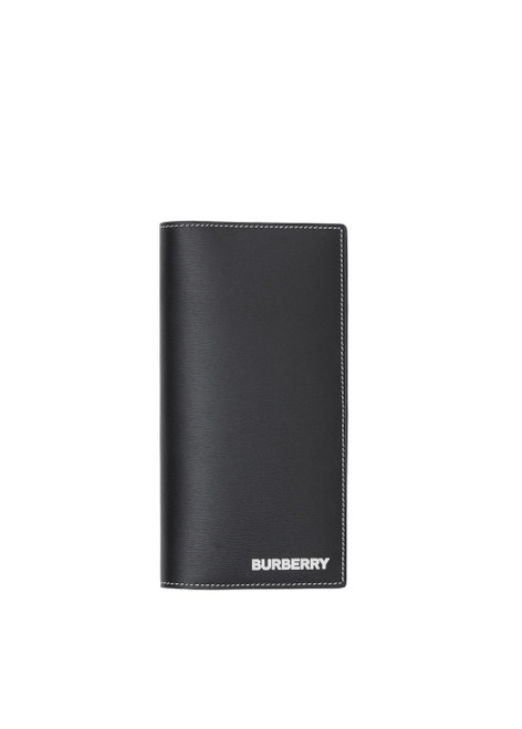 BURBERRY-Check e-canvas and leather continental wallet