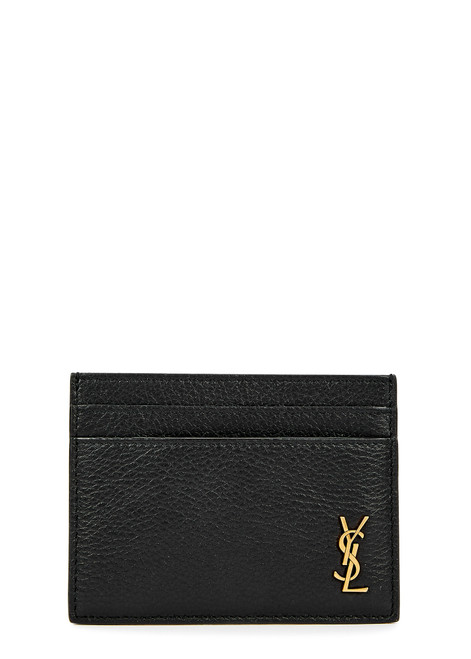 SAINT LAURENT-Logo leather card holder