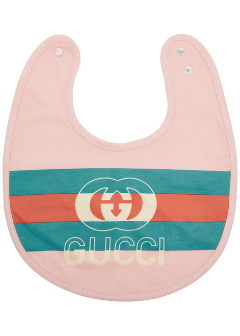 GUCCI-KIDS GG logo-print cotton bib