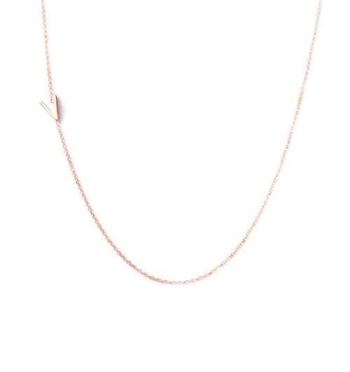 MAYA BRENNER-Asymmetrical letter necklace - v