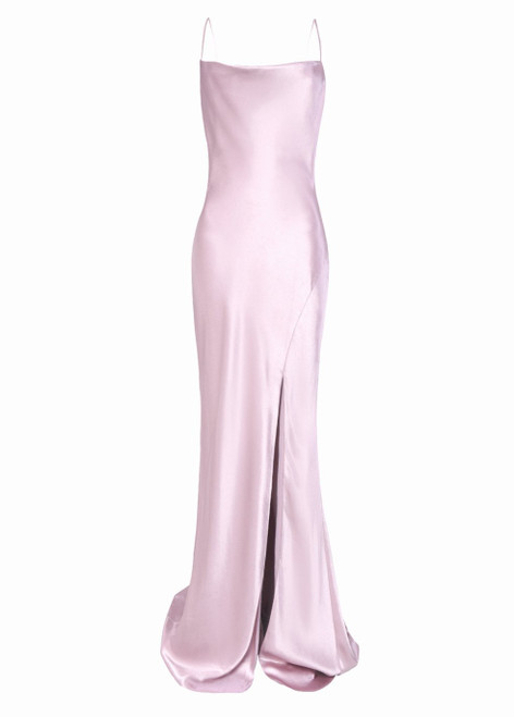 TRUE DECADENCE-Dusty pink satin cowl neck slip dress