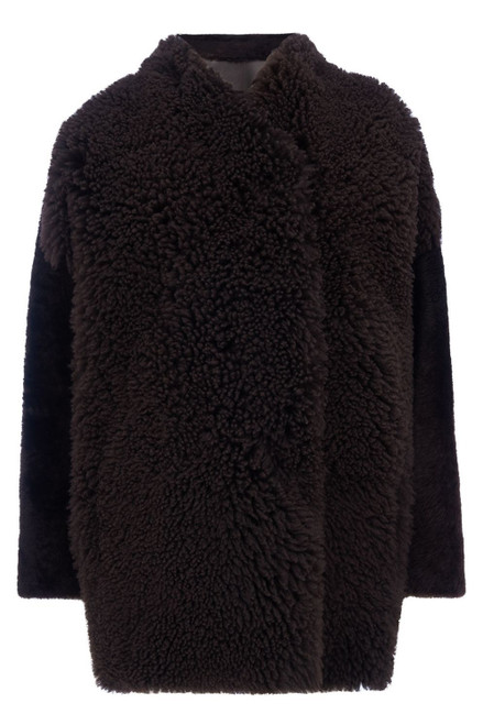 GUSHLOW & COLE-Mixed shearling cocoon coat...