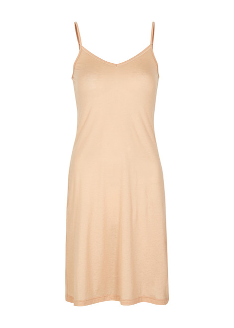 HANRO-Ultralight almond cotton slip dress