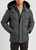 MOOSE KNUCKLES-3Q navy fur-trimmed quilted twill jacket