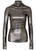 BLUMARINE-Metallic cut-out ruched jersey top 