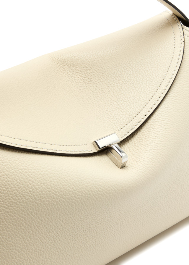 T-Lock Grained Leather Top Handle Bag
