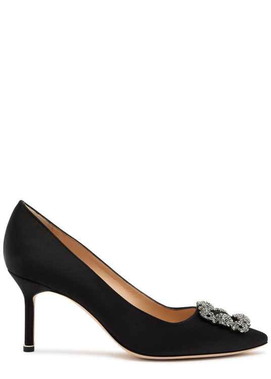 MANOLO BLAHNIK Hangisi 105 silk-satin pumps | Harvey Nichols