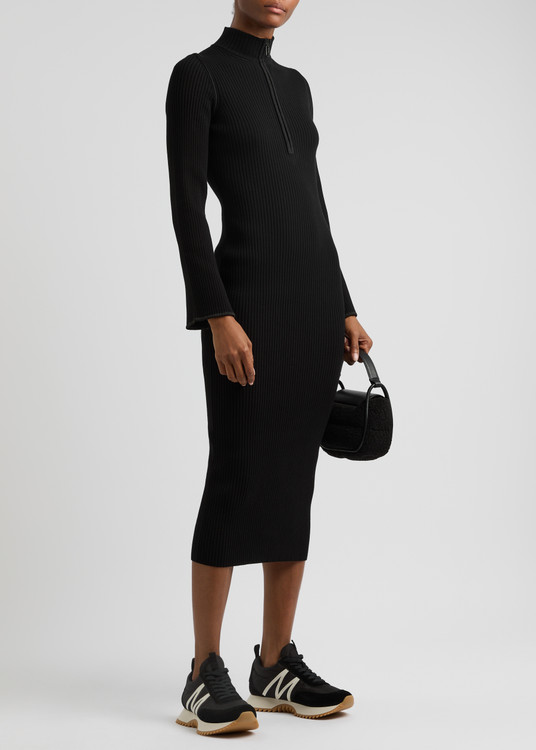 moncler ribbed wool blend midi dress MONCLER GENIUS + Edward Enninful ribbed wool midi dress