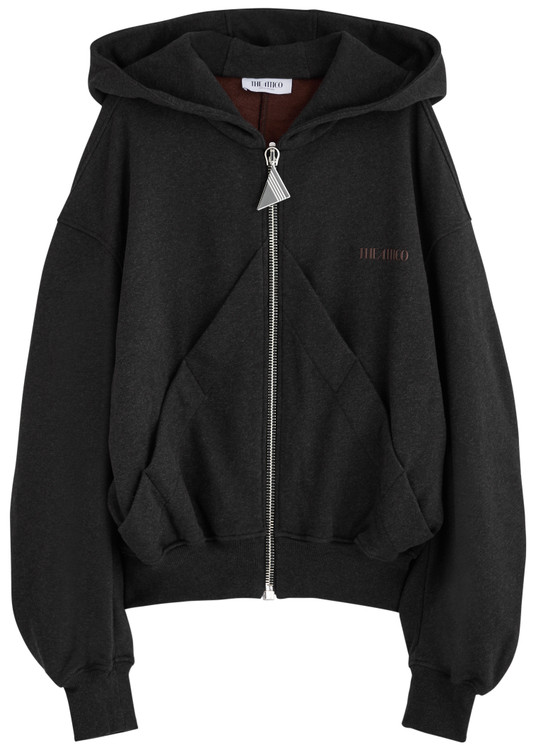 THE ATTICO Hooded faded stretch-cotton sweatshirt | Harvey