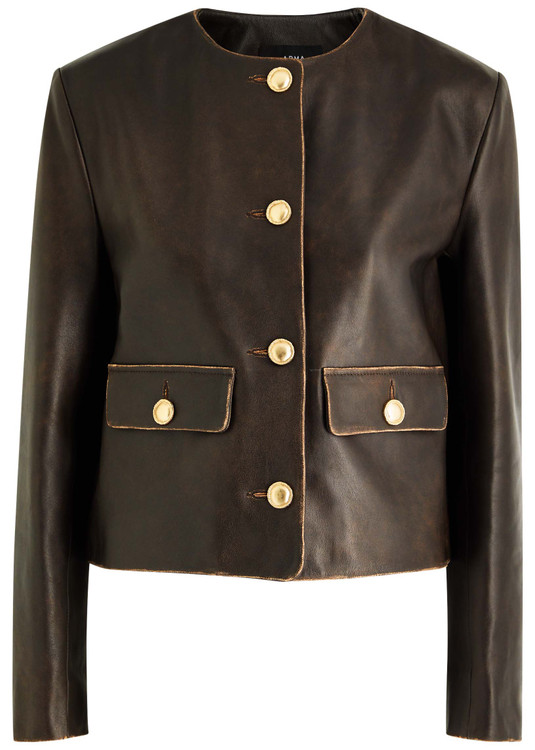 レザージャケット・コート ARMA RIMA DOUBLE-BREASTED LEATHER JACKET ARMA Rima leather jacket | Harvey Nichols