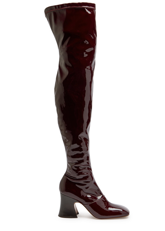 Janis glossed-leather over-the-knee boots