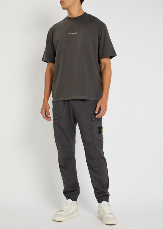 Logo stretch-cotton cargo trousers