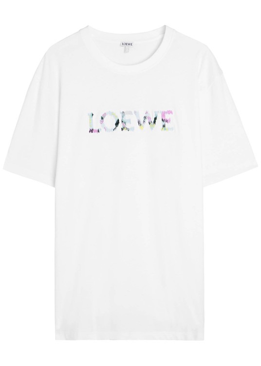 Logo-embroidered cotton T-shirt
