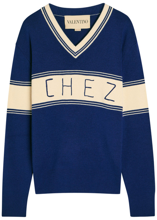 Logo-embroidered knit jumper
