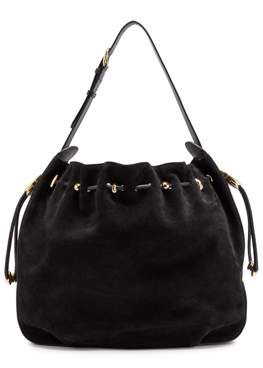 Halcyon large suede shoulder bag