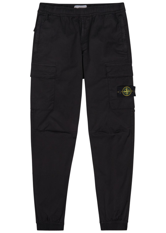 Logo stretch-cotton cargo trousers