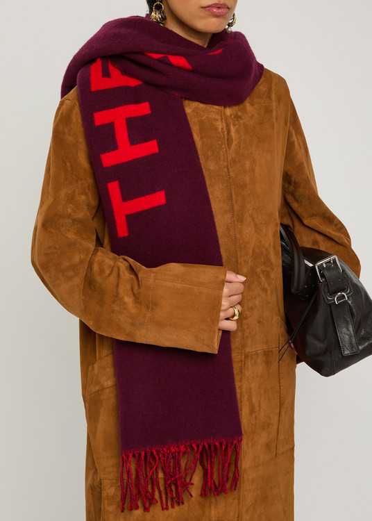 The Scarf logo-intarsia wool-blend scarf