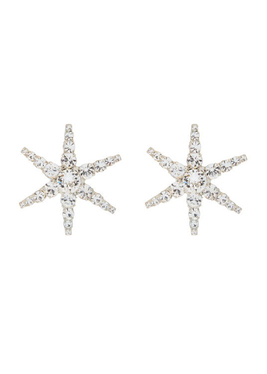 Polaris crystal-embellished rhodium-plated drop earrings