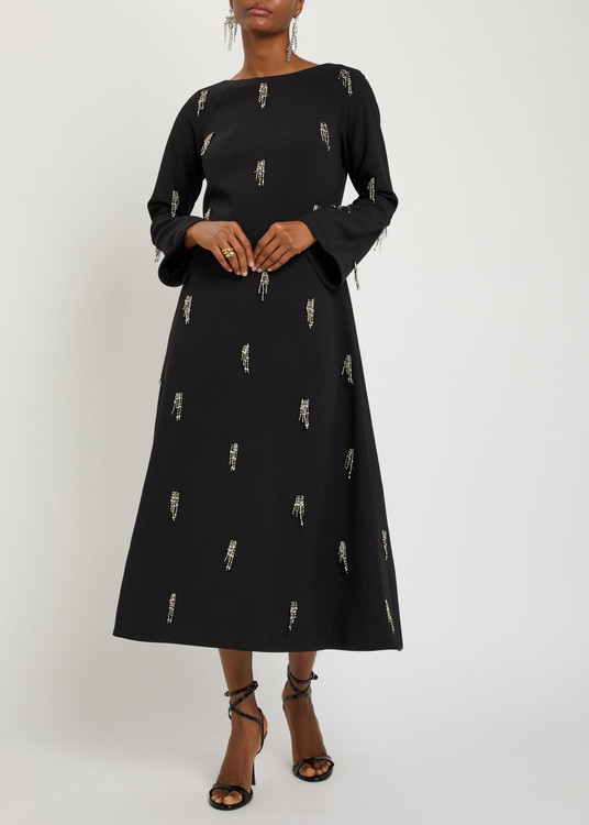 Coretta embellished crepe midi dress