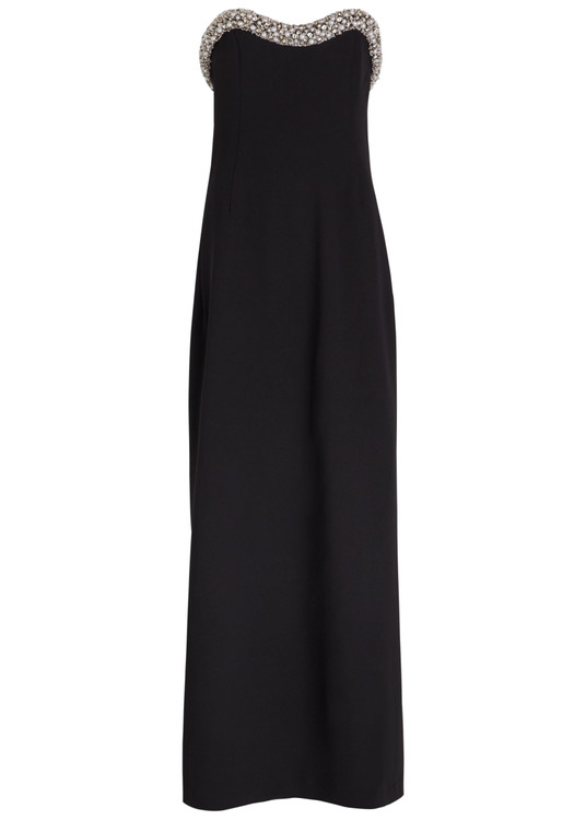 Riona embellished strapless crepe gown