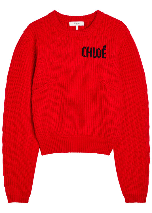 Logo wool and cashmere-blend jumper