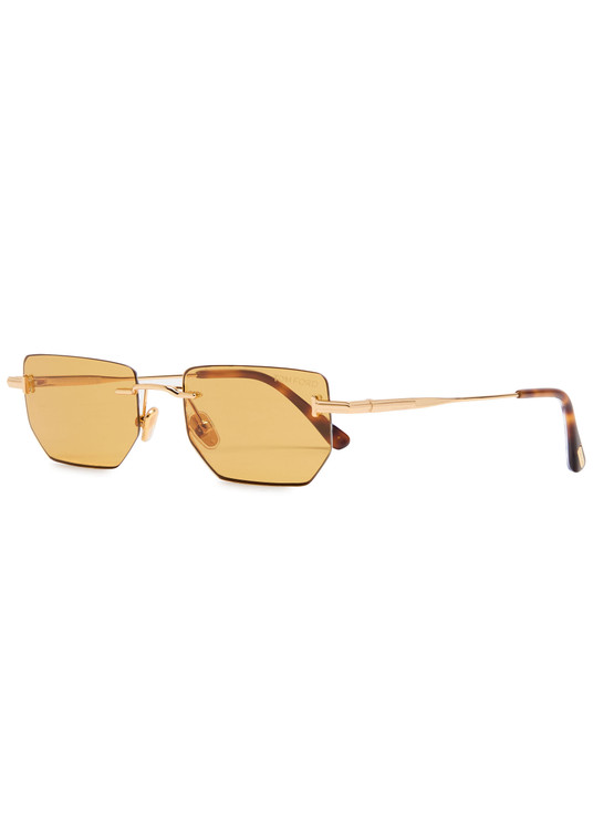 Narrow rimless sunglasses