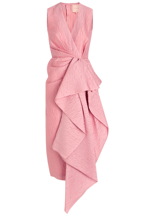 knee length dresses for ladies Angel Maternity Knit Midi Maternity/Nursing Dress in Pink