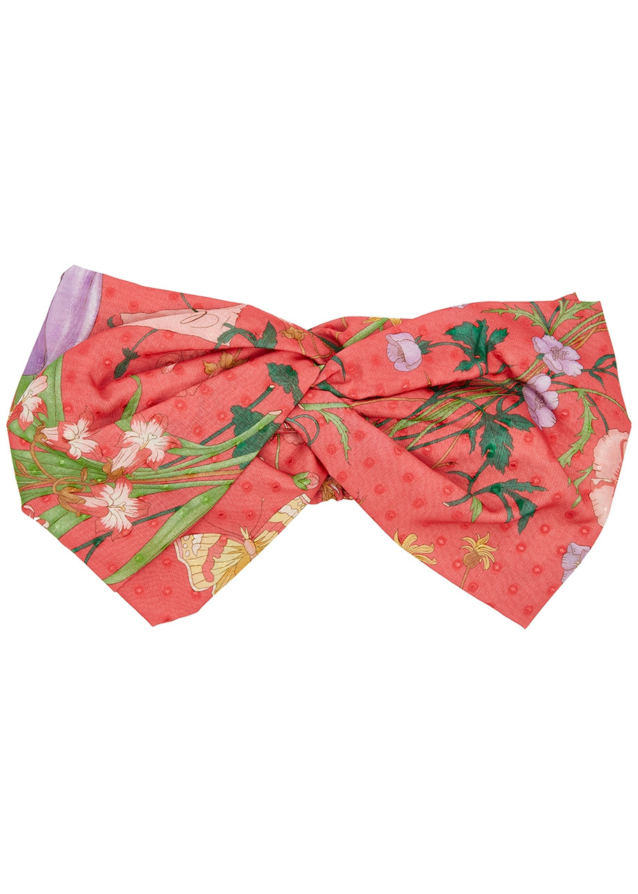 Gucci Floral-print Jacquard Silk Headband, Headband, Multicoloured