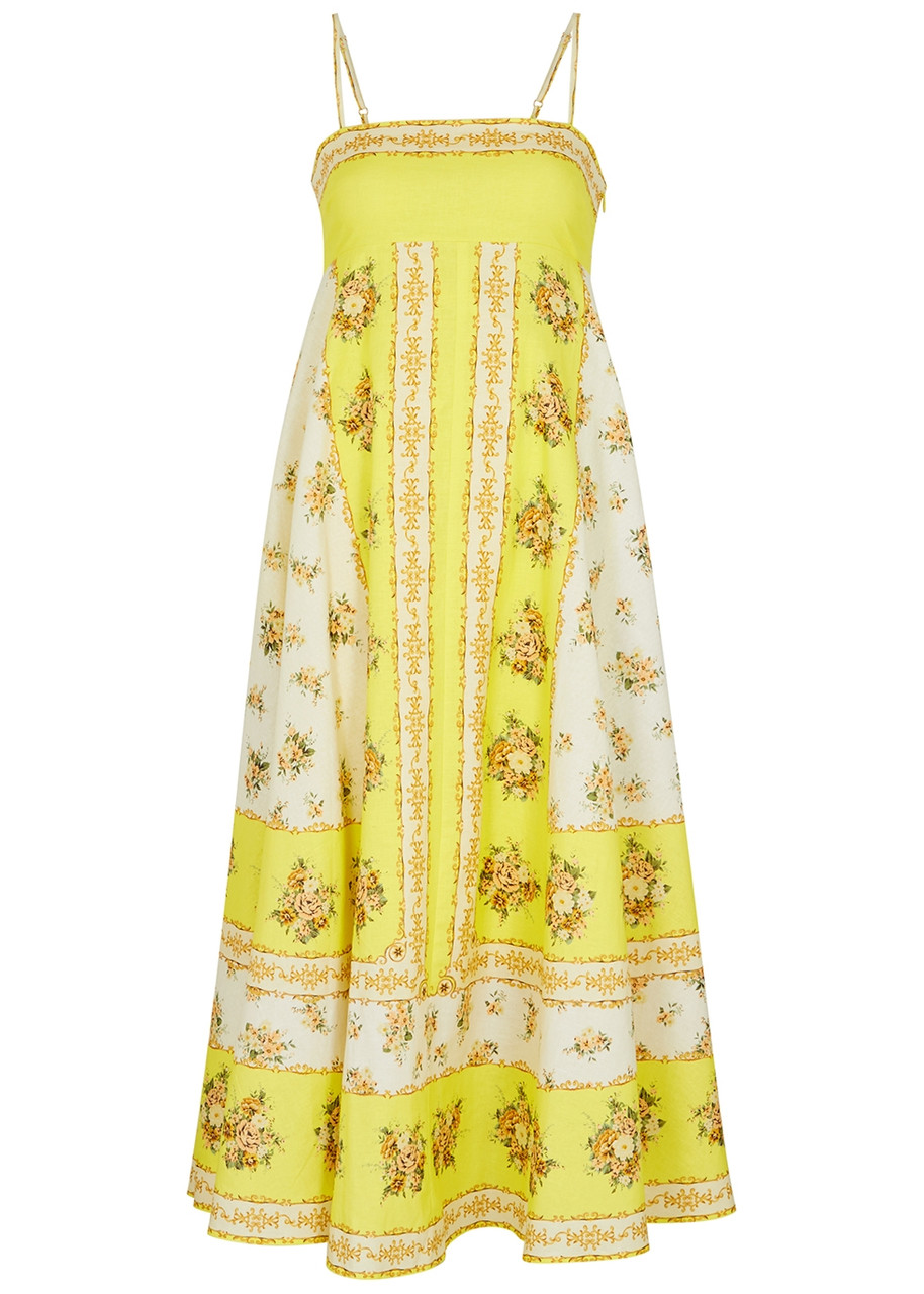 Alemais Cataline Printed Cotton-blend Dress - Yellow