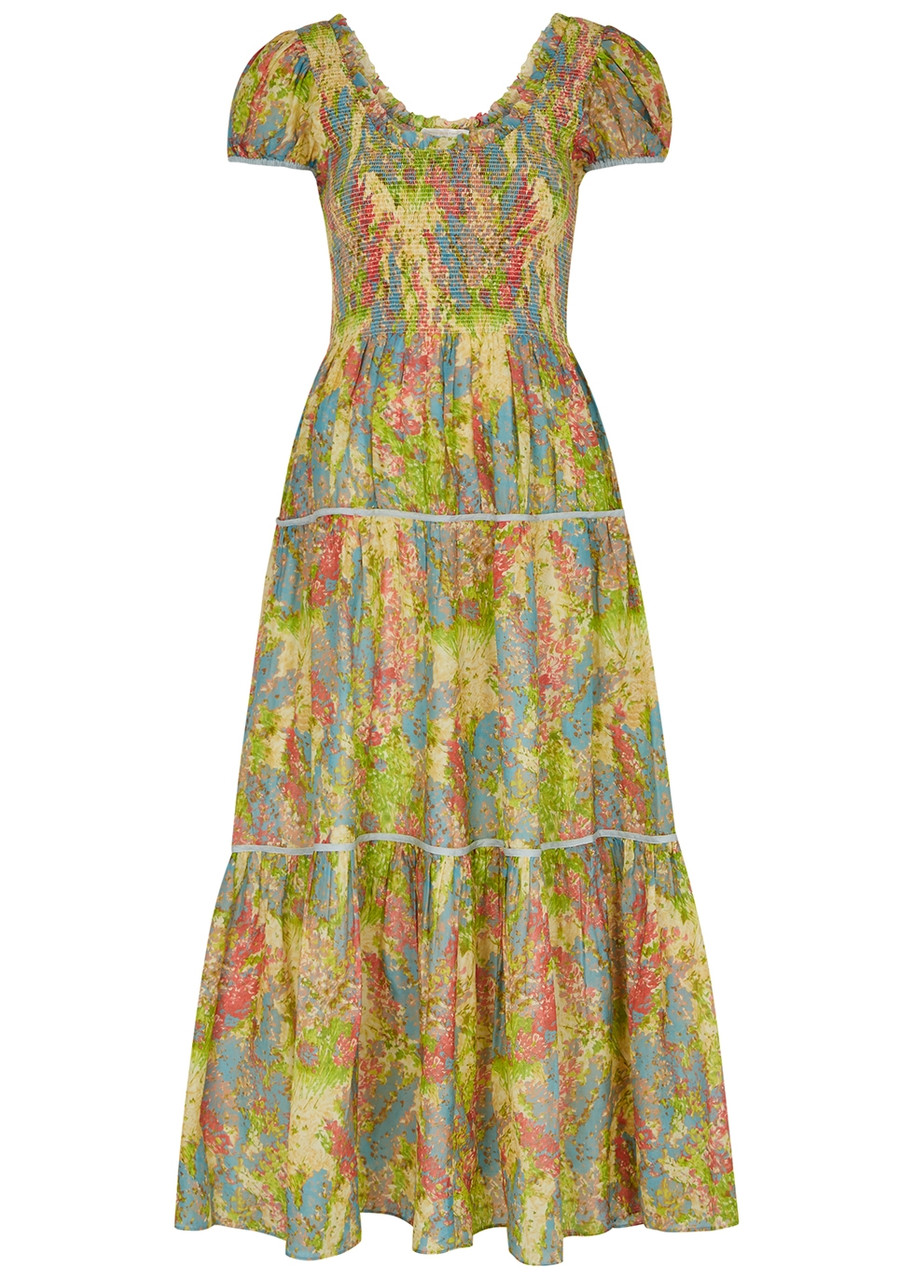 Loveshackfancy Elisabelle Printed Cotton-blend Dress - Multicoloured