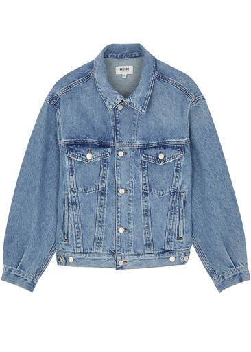 AGOLDE Charli blue denim jacket Harvey Nichols