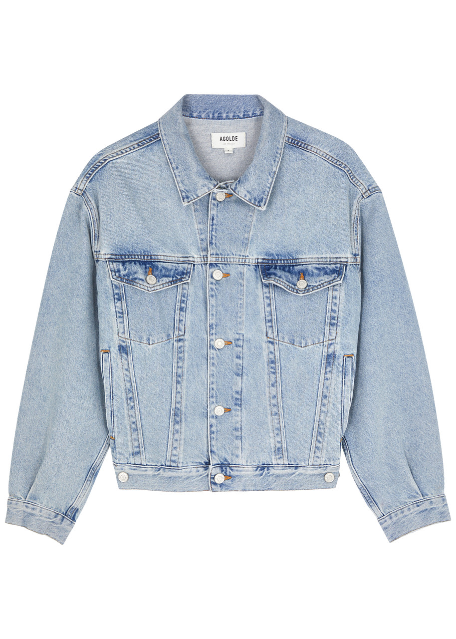 Agolde Charli Blue Denim Jacket In Blue