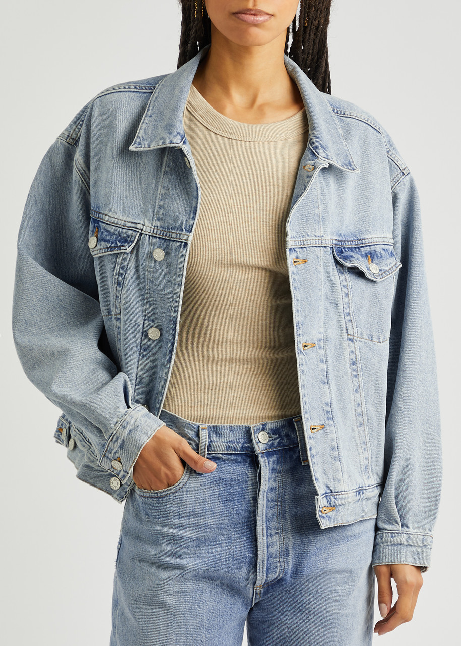 Agolde Charli Blue Denim Jacket In Blue