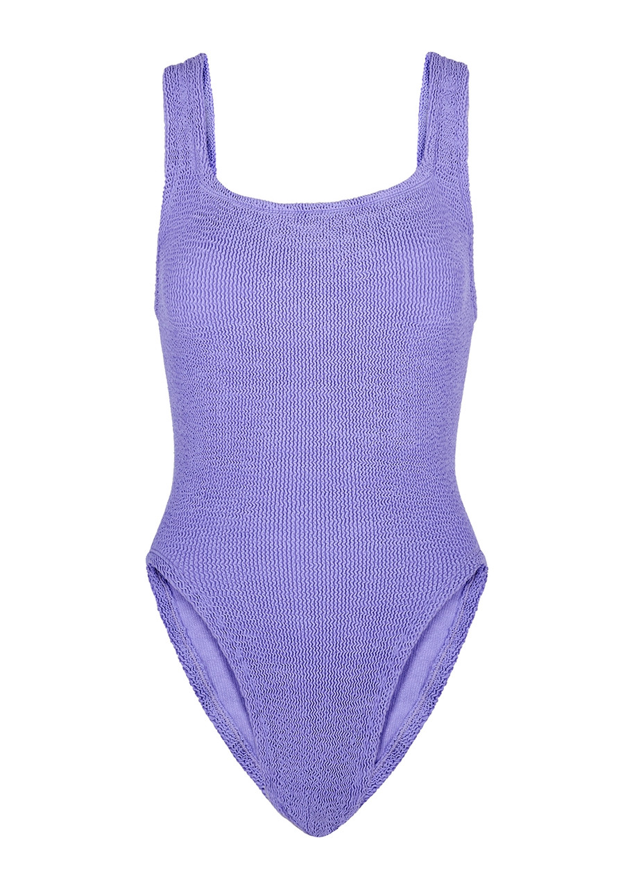 Hunza G Square Neck One-piece Swimsuit In Lilac In Purple