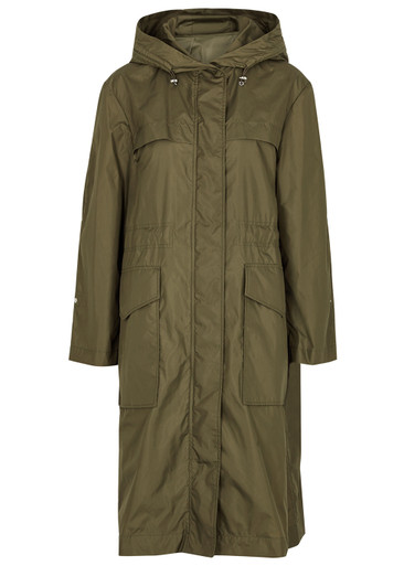 MONCLER Hiengu army green hooded shell coat | Harvey Nichols