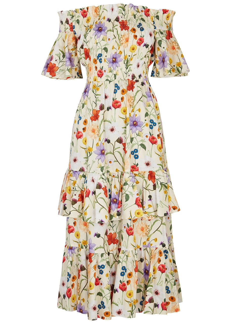 Borgo DE Nor Margarita Floral-print Cotton Maxi Dress - Multicoloured - 10