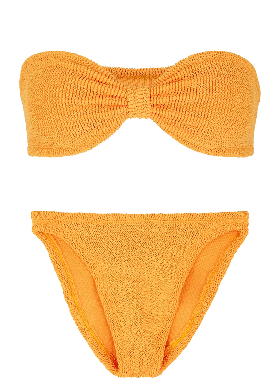 Hunza G Jean Orange Seersucker Bikini, Bikini, Orange
