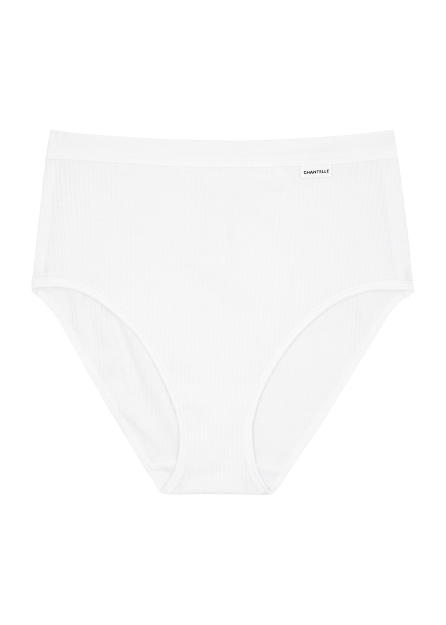 Chantelle Comfort High-waist Stretch-cotton Briefs In White