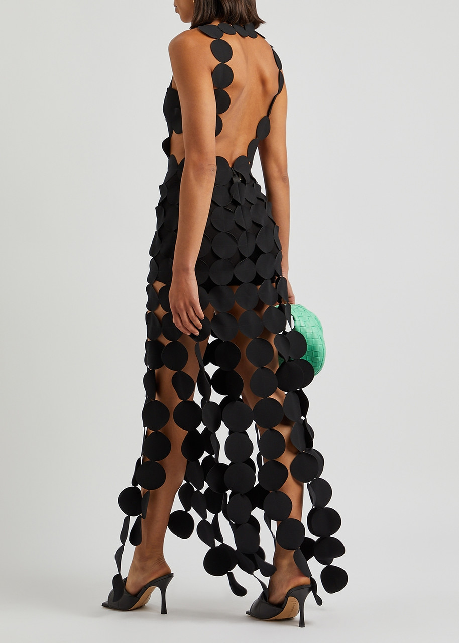  A.w.a.k.e Mode Black Laser-cut Circle Maxi Dress - 6 