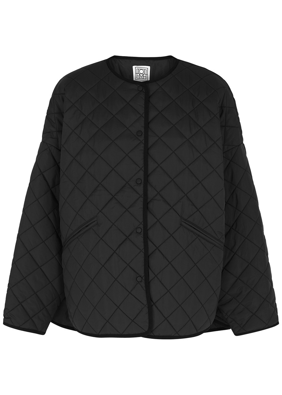 Shop Totême Tot�me Black Quilted Shell Jacket