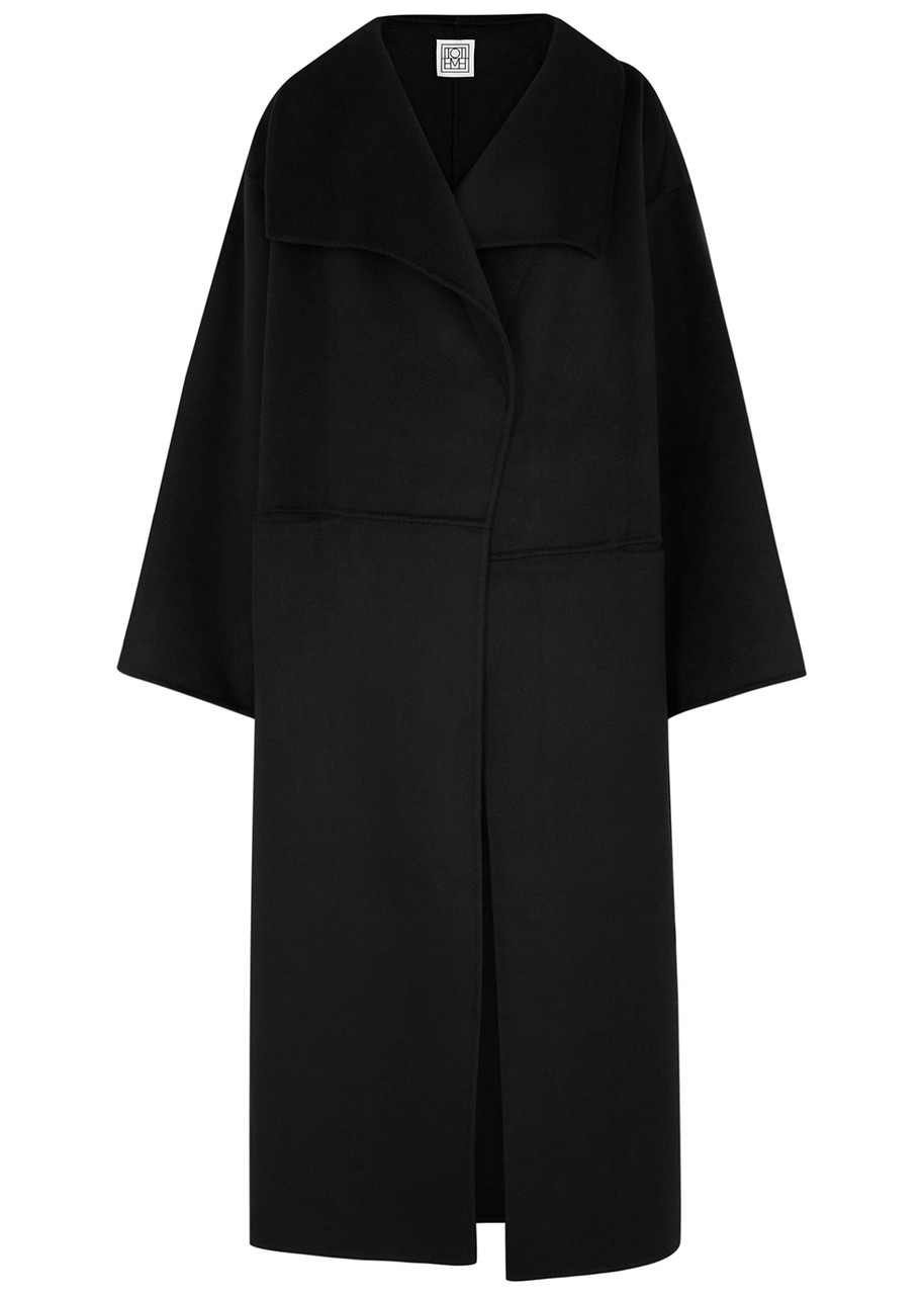 Toteme Black Wool and Cashmere-blend Coat - L