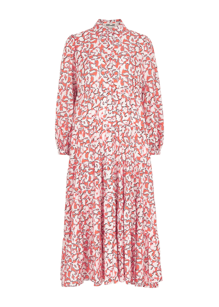 Diane Von Furstenberg Gal Printed Midi Dress - Red